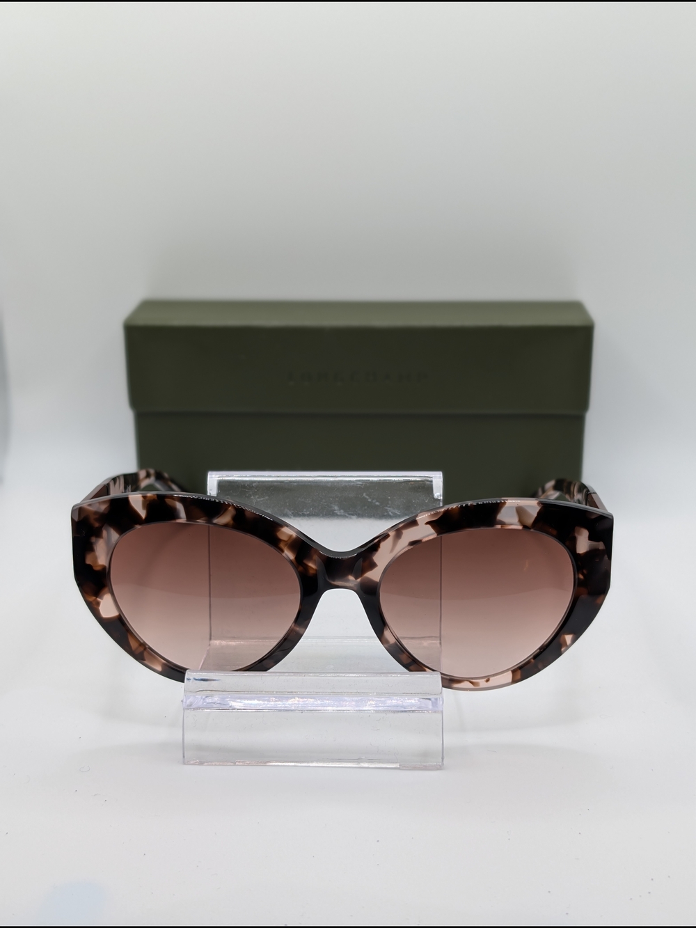 NWT Longchamp Rose Havana Cat Eye Sunglasses LO722S Case & Cloth Included